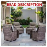 Arcadia Brown Wicker Rocking Chair-SET OF 2