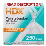 10 Gallon Clear Waste Liner Trash Bags (250)
