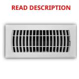 4x10 1-Way Plastic Floor Register - White
