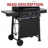 Feasto 4-Burner Propane Grill, Black