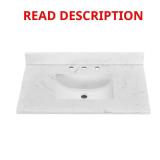 Whitehaven 36x22 in. Vanity Top, White