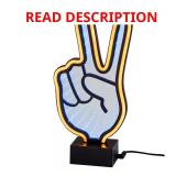 10 .5 in. Peace Sign Mirrored Neon Led Light