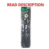 14in Twist & Cut UL Zip Ties 100 Pack UV Black