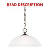 Geary 1-Light Bronze Pendant with Satin Glass