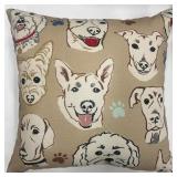 3- 18 in. x 18 in. Dogs Square Outdoor Pillow