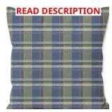 (3) 18 in. Plaid Bluebell Outdoor Throw Pillow