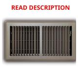 6x12 in. 2-Way Steel Floor Register Brown