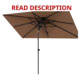 9 ft x 5 ft Aluminum Tilt Patio Umbrella Brown