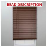 Dark Oak Cordless Faux Wood Blinds 48x48