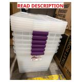 66 Qt Clear View Latch Box Storage Tote 6 x bid