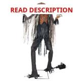 7.1ft Halloween Scorched Scarecrow with Fog
