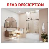 Frameless Sliding Shower Door, Matte Black
