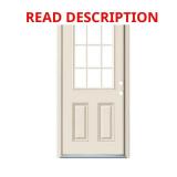 36x80 9-Lite Steel Door with Brickmould (white)