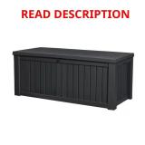 150 Gal Deck Box Resin Grey Outdoor Storage