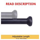 Kenney Tropez 72-144-in Black Curtain Rod 2 x bid