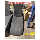 Outdoor patio chaise lounge plastic no front legs