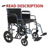Drive Medical Bariatric Wheelchair, 22" Blue