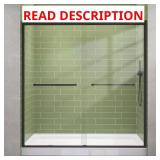 65-72 in. W double shower door in Matte Black
