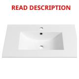 30 in. White Bath Vanity with Ceramic Top