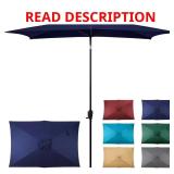 Rectangular Steel Market Umbrella, Navy