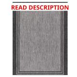 9 x 12 Silver Aloha Washable Rug