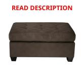 Garbo Chocolate Microfiber Rectangle Ottoman