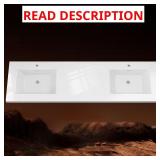 72 in. Solid Vanity Top w/ Integrated Sinks