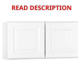 Hampton Satin White Wall Cabinet. Damage to back