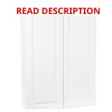 Hampton Satin White Wall Cabinet, 30x42x12 Damage