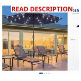 Aok Garden 9FT LED Patio Umbrella with UV Shield
