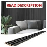 Art3d Slat Wall Panels 104"x5.7"x0.67" Black