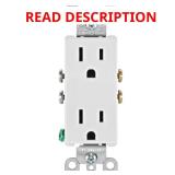 Decora 15A Self-Grounding Duplex Outlet, White