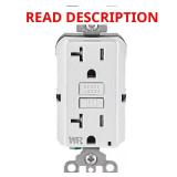 20A 125V GFCI Outlet, Self-Test, WR, White