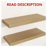 Oak Wood Wall Shelves, 2-Pack