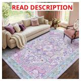 Lavender & Turquoise Vintage Boho Rug (8x10)