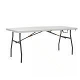 HDX 6 ft Almond/Bronze Folding Table 6
