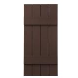 15x43 in. Poly Shutters Pair, Terra Brown