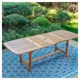 Brown Rectangular Wood Extendable Patio Table
