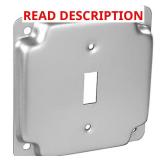 4 in. W Steel 2-Gang Square Cover for 1 Toggle