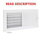 14 in. x 6 in. 2-Way Steel Register, White