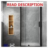 32 36 in W x 72 in H Shower Door, Black