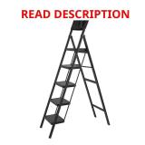 5 Step Steel Folding Step Stool, 330 lb