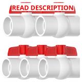 EPHECH 1-1/2" PVC Ball Valve with Red T-Handle