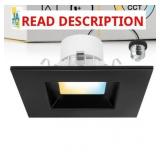 4" Inch Black Square Recessed Lighting Retrofit C