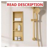 12" Shower Niche Shelf Brushed Gold