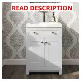 Everdean Freestanding Bath Vanity White-NO TOP