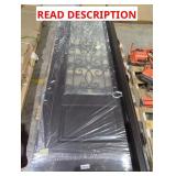 Black Exterior Door with Wrought Iron