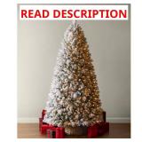 9 ft Glistening Pine Flocked LED Tree T18