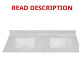 61W x 22D Engineered Stone Vanity Top Pulsar