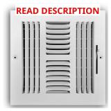 8 in. x 8 in. 4-Way Steel Register, White